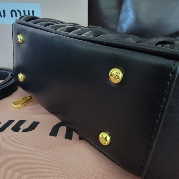 Miu Miu Black Quilted Leather Handbag - Picture 6 of 7